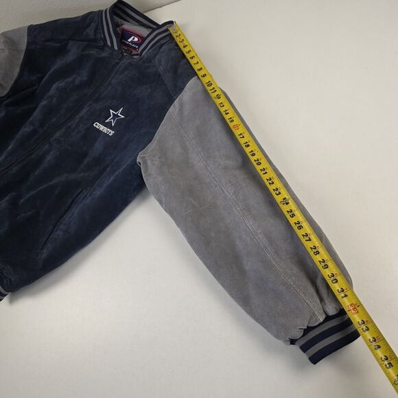 Vintage 90s Dallas Cowboys Pro Player Suede LeatherJacket Men's 2XL Two Tone‎ - Picture 8 of 13